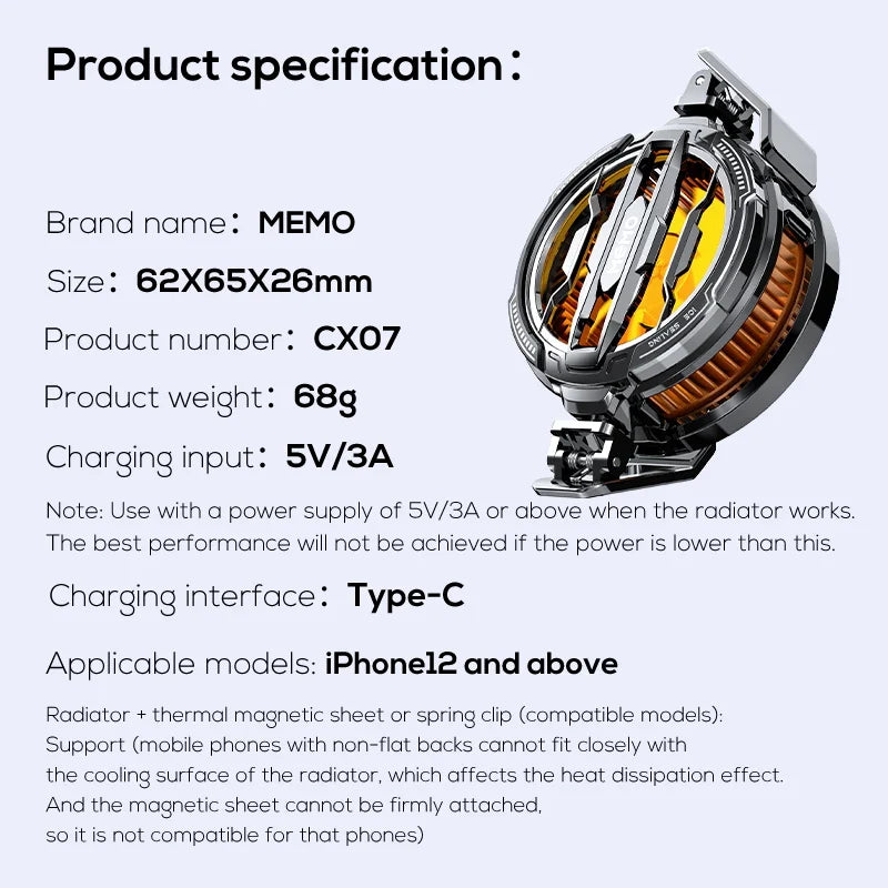 MEMO CX08 CX07 CX04 DLA6 Fast Cooling Magnetic